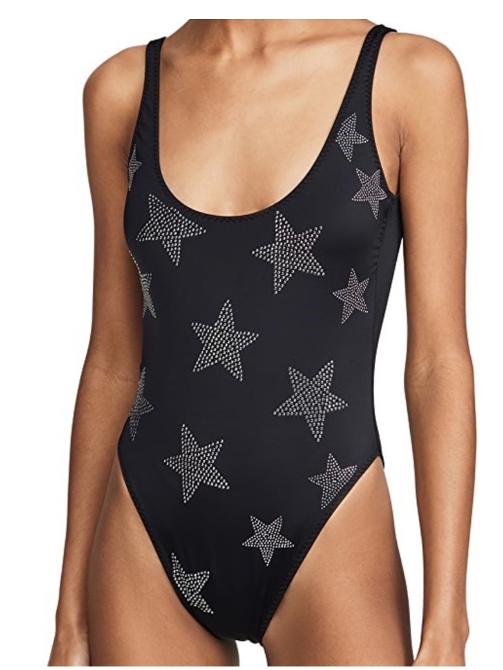 Stella McCartney Black One-Piece Swimsuit with Star Embellishments size large